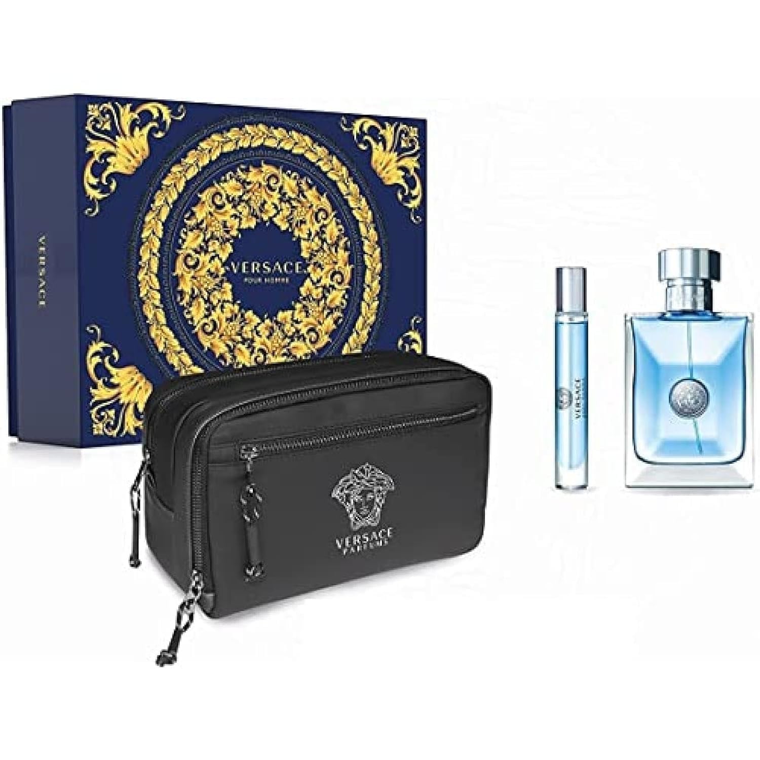 VERSACE POUR HOMME 3-Piece Eau de Toilette Set with Toiletry Bag